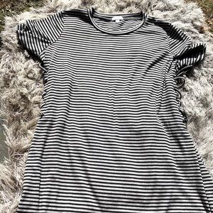Black and grey stripped mini dress